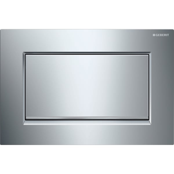 Geberit Sigma10 (ex Sigma30) Betätigungsplatte für Spül-Stopp-Spülung, Square, verschraubbar, pneumatisch, Ein-Knopf-Bedienung