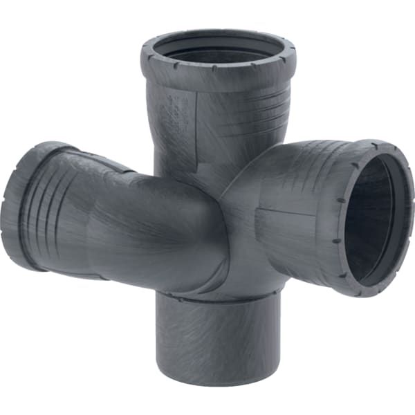 Geberit Silent-Pro Schachtbogenabzweig rechts 4-Anschluss-Fitting