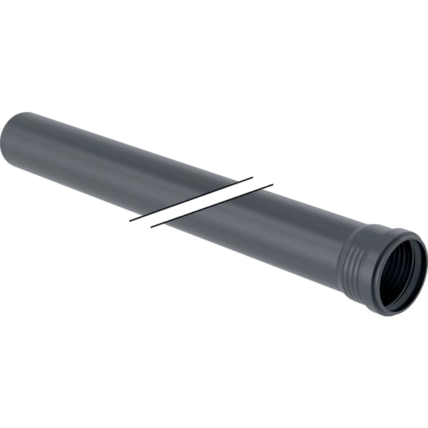 Geberit Silent-Pro Rohr mit Muffe, Kunststoff Polypropylen, Außendurchmesser 75 mm, Wandstärke 3.8 mm, drucklos, Ringsteifigkeitsklasse SN4, schwarz