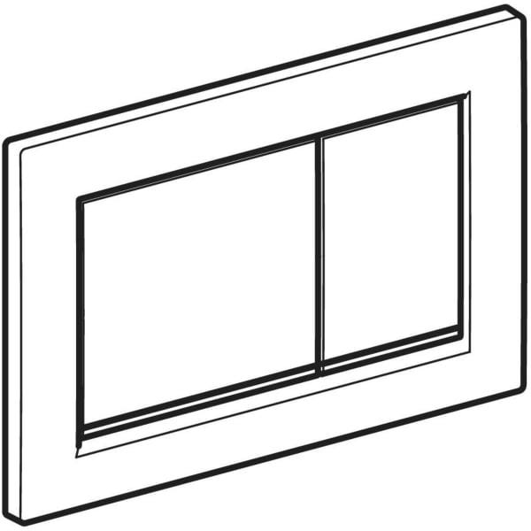 Geberit Omega20 (ex Omega30) Betätigungsplatte für 2-Mengen-Spülung, Square, Kunststoff, pneumatisch, mit zwei Tasten, geeignet für Wandklosetts