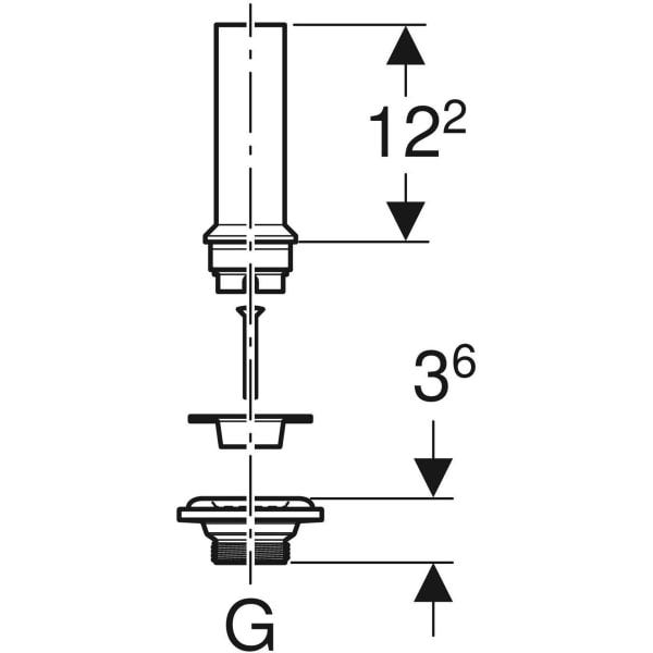 Geberit Ablaufventil mit Standrohr, für Waschbecken: G=1 1/4″, transparent