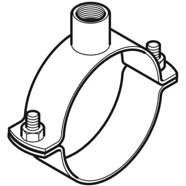 Rohrschelle mit Gewindemuffe G 1/2", verstellbar