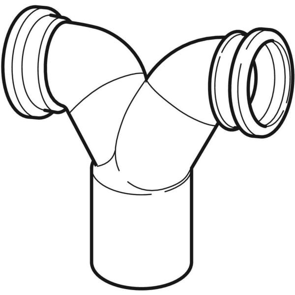 PE Wandklosett-Doppelbogen senkr. 90 Grad
