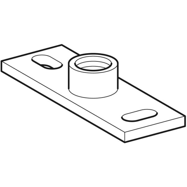 Geberit Grundplatte rechteckig, Zweiloch, mit Gewindemuffe