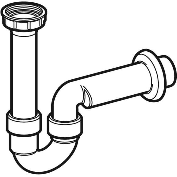 Geberit Rohrbogengeruchsverschluss für Spülbecken, Abgang horizontal: G=1 1/2″, weiß-alpin