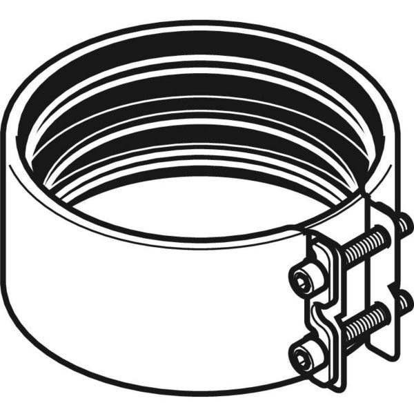 Geberit Übergangsspannverbinder aus Edelstahl mit EPDM-Dichtung zur Gebäudeentwässerung