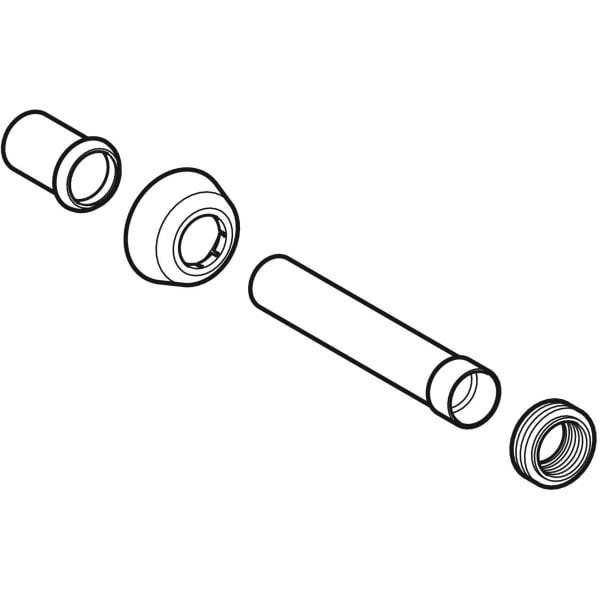 Geberit Set Spülbogenverlängerung mit Rosette: d=45mm, weiß-alpin
