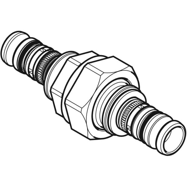 Geberit Mepla Verschraubung CC499K, Kupfer, Schiebeende, gerade, ungebehandelt, EPDM Dichtung, zugfest, mit Dichtungsmaterial, verschlossen, Systemgebunden