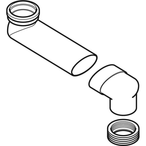 Geberit PVC Versprungbogen: d=90mm, di=100–105.6mm, grau