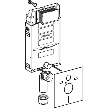 Geberit Kombifix Element für Wand-WC, mit Omega UP-Spülkasten 12 cm