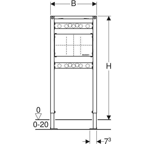 GE Duofix Element f. Dusche und BW 98-112 cm, Wandarmatur AP