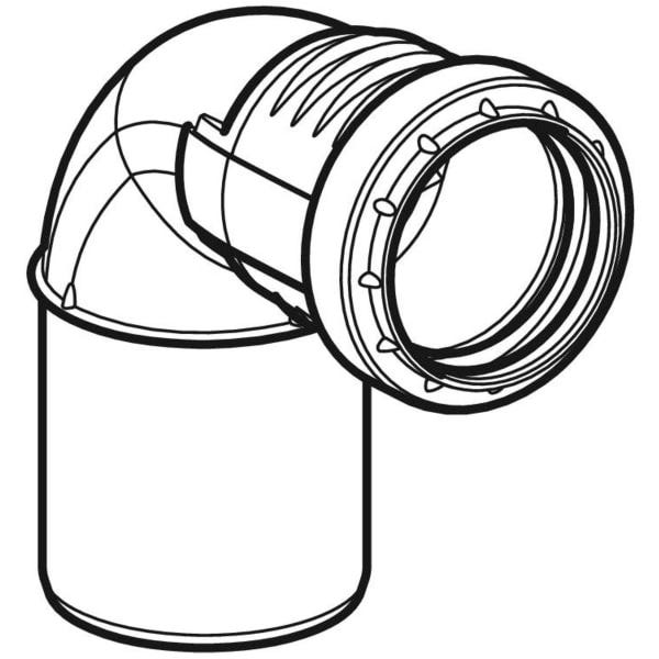 Geberit Silent-PP Bogen 87,5° reduziert: d=40mm, d1=50mm