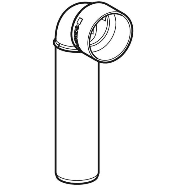 Geberit Silent-PP Anschlussbogen 90° lang: d=40mm, d1=46mm
