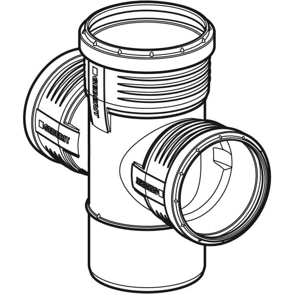 Geberit Silent-PP Abzweig 87,5° zweifach: d=125mm, d1=110mm