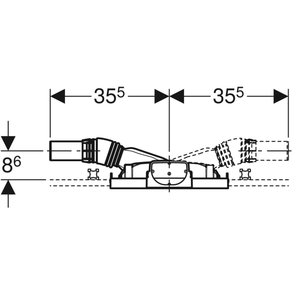 Geberit GIS Element für Dusche, mit Wandablauf, für Estrichhöhe am Einlauf 90–200 mm