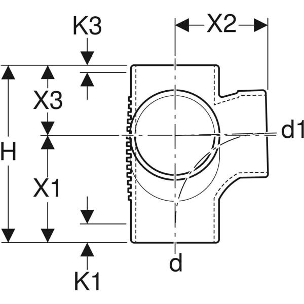 GEBERIT db20 Bogeneckabzweig 88,5/90 Grad, DN 90/90