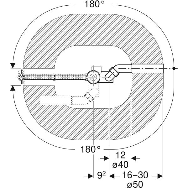 GEBERIT Badewannenablauf Rohbau-Set UNIVERSAL TOP