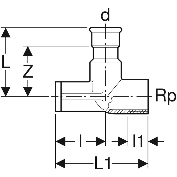 Geberit Mapress Edelstahl Anschlusswinkel 90° abgesetzt