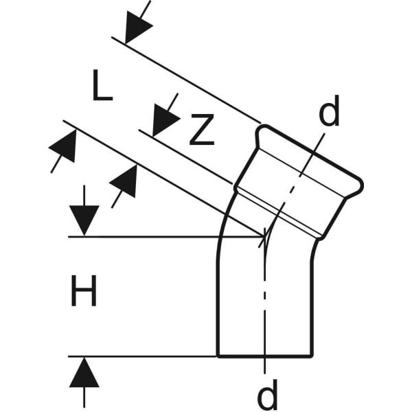 Geberit Mapress Edelstahl Bogen mit Einschubende: 30°, d=15mm