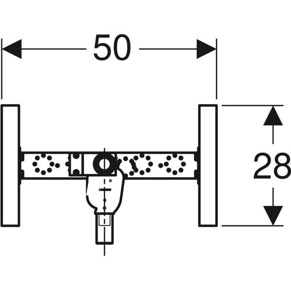 GE Duofox Traversenelement WM Wandarmatur AP, mit UP-Siphon