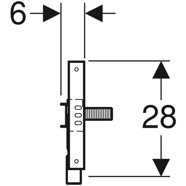 GE Duofox Traversenelement WM Wandarmatur AP, mit UP-Siphon