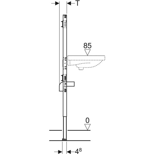 Geberit Duofix Element für WT, 130 cm für AP-Armatur
