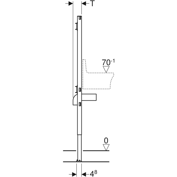 Geberit Duofix Element für Ausgussbecken, 130 cm, Wandarmatur AP