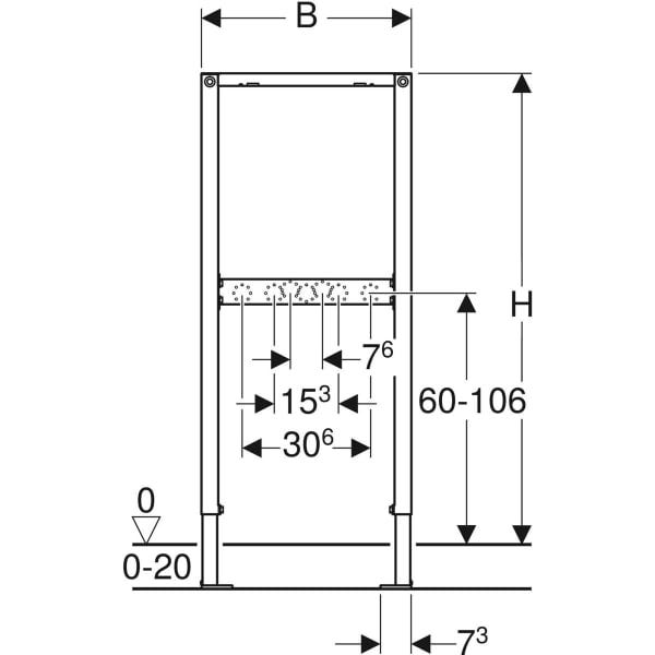 GE Duofix Element f. Dusche und BW 98-112 cm, Wandarmatur AP
