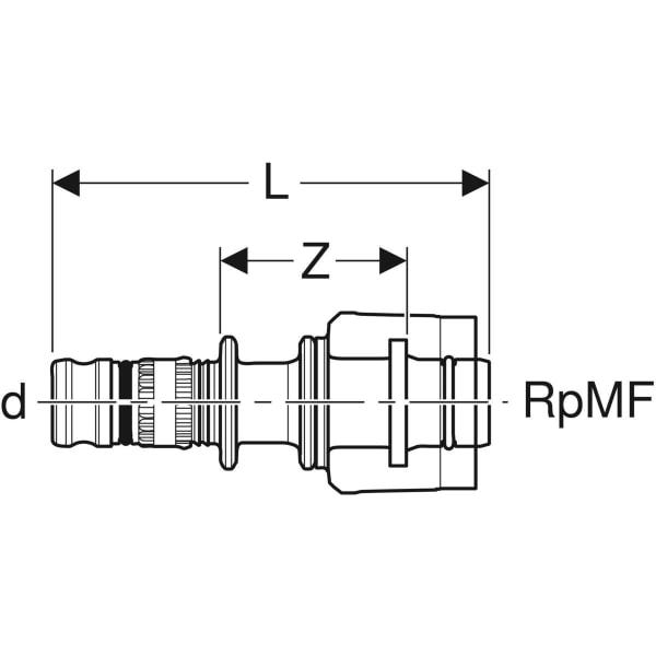 Geberit Mepla Übergang mit MasterFix: PVDF, RpMF=1/2″