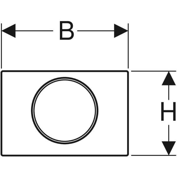 Geberit Sigma10 Betätigungsplatte für Spül-Stopp-Spülung, Round, pneumatisch, Ein-Knopf, Kunststoff, zur Frontbedienung bei Sigma UP-Spülkästen