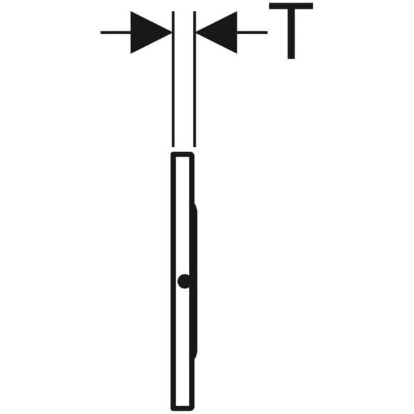 Geberit WC-Steuerung elektronisch, Netzbetrieb, für Sigma UP-Spülkasten 12 cm, mit Sigma10 Betätigungsplatte, Round, für Stützklappgriff, manuell: Platte und Taste: gebürstet, easy-to-clean-beschichtet, Designring: poliert