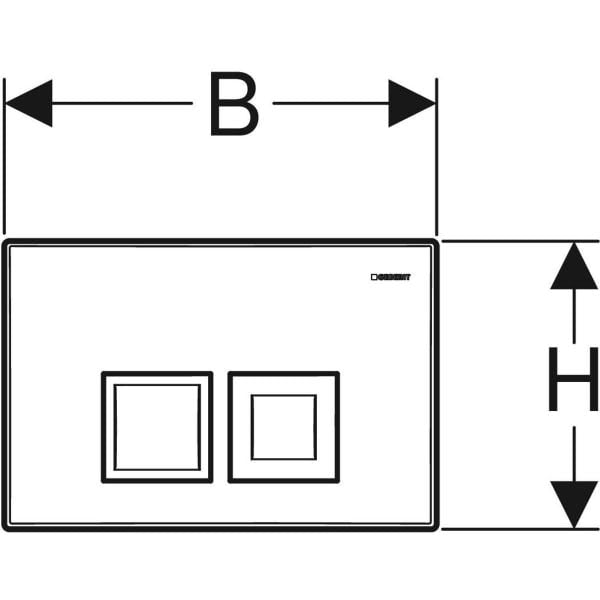 Geberit Delta25 (ex Delta35) Betätigungsplatte für 2-Mengen-Spülung, Square: weiß