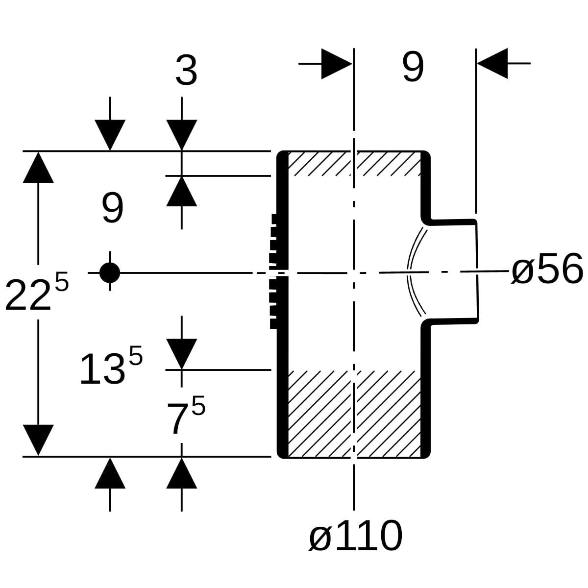 Geberit Silent-db20 Abzweig 88,5°