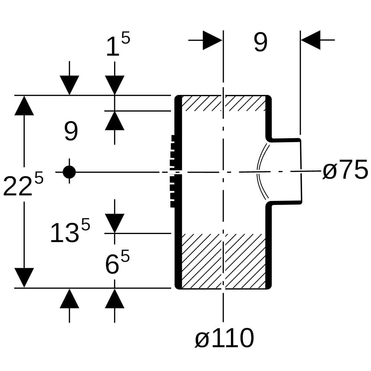 Geberit Silent-db20 Abzweig 88,5°