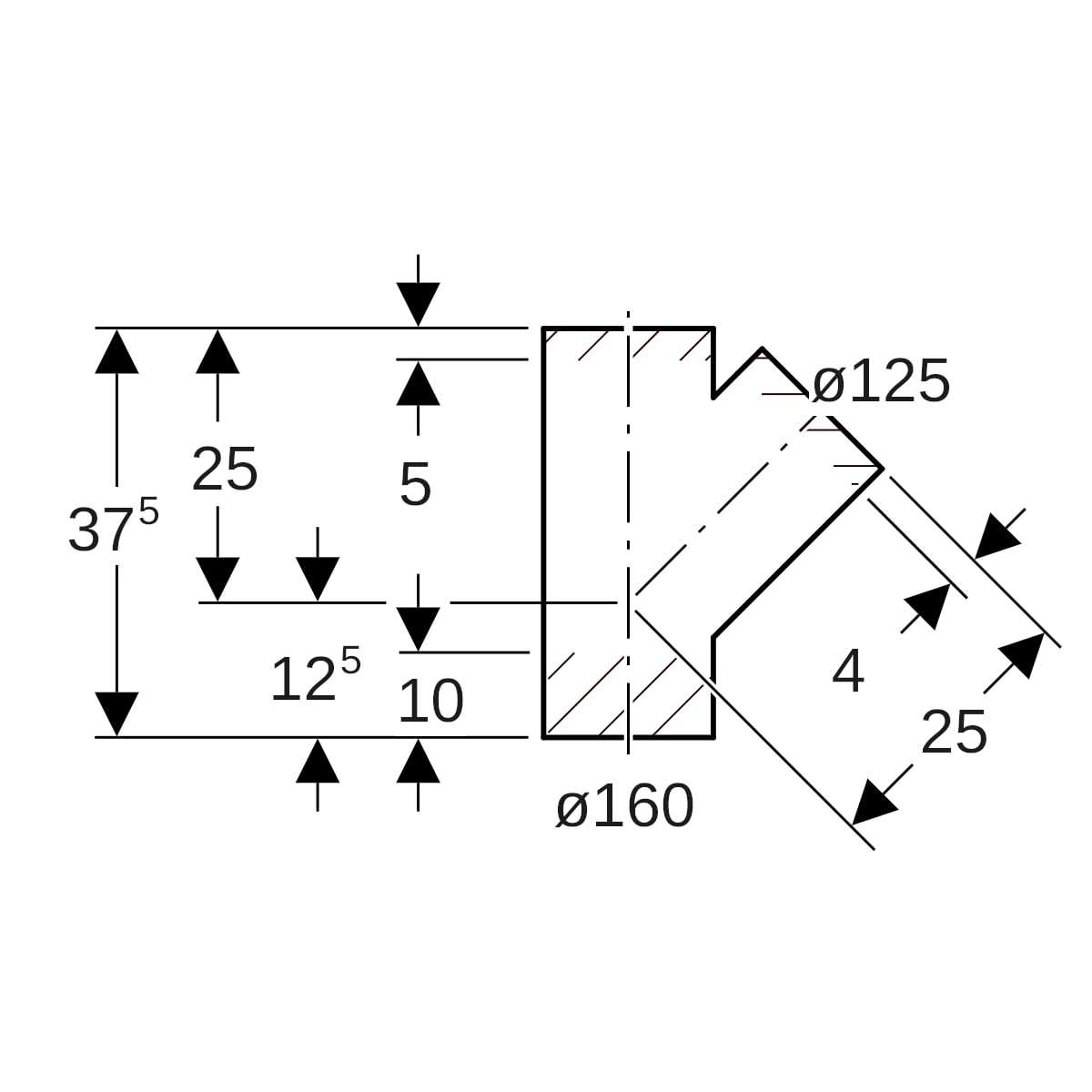 Geberit PE Abzweig 45°