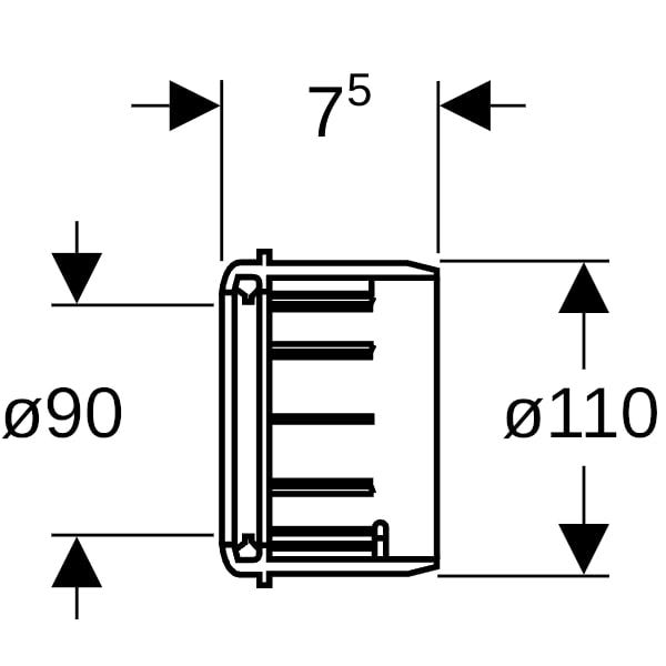 Geberit PE Übergangsmuffe: d1=110mm