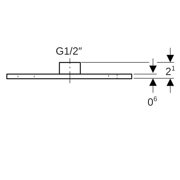 Geberit Grundplatte rechteckig, Zweiloch, mit Gewindemuffe