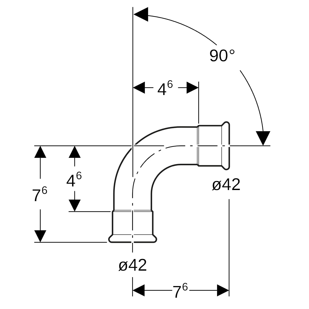 Geberit Mapress Kupfer Bogen: 90°