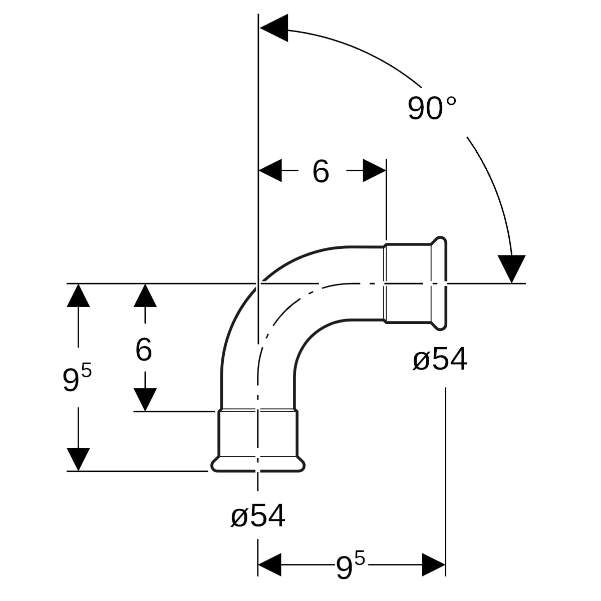 Geberit Mapress Kupfer Bogen: 90°