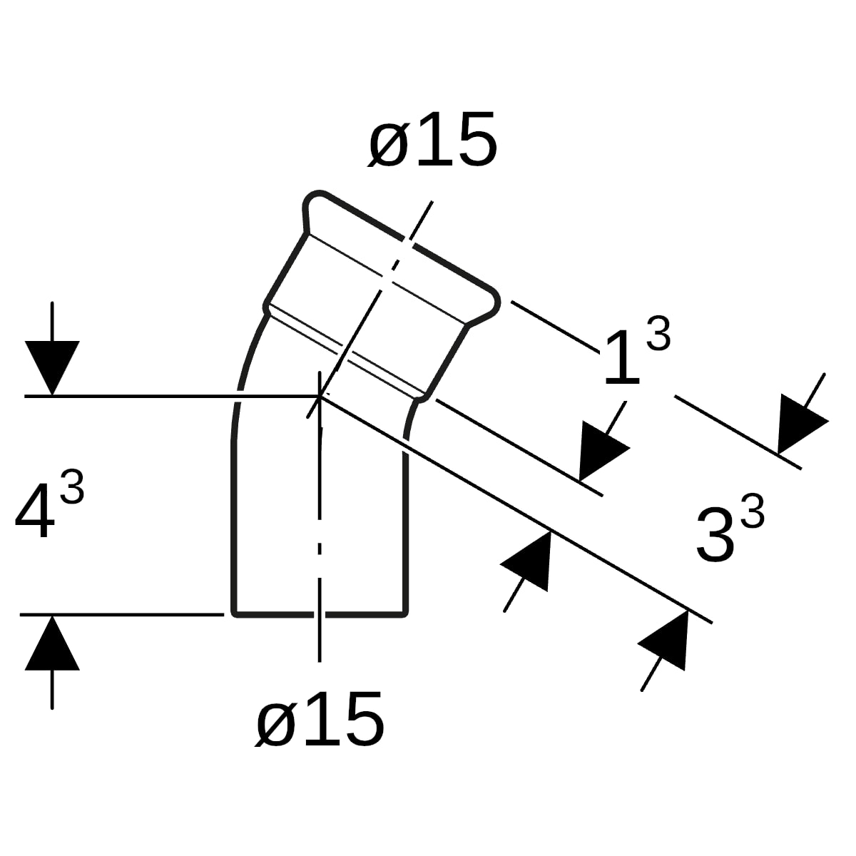 Geberit Mapress Edelstahl Bogen mit Einschubende: 30°, d=15mm