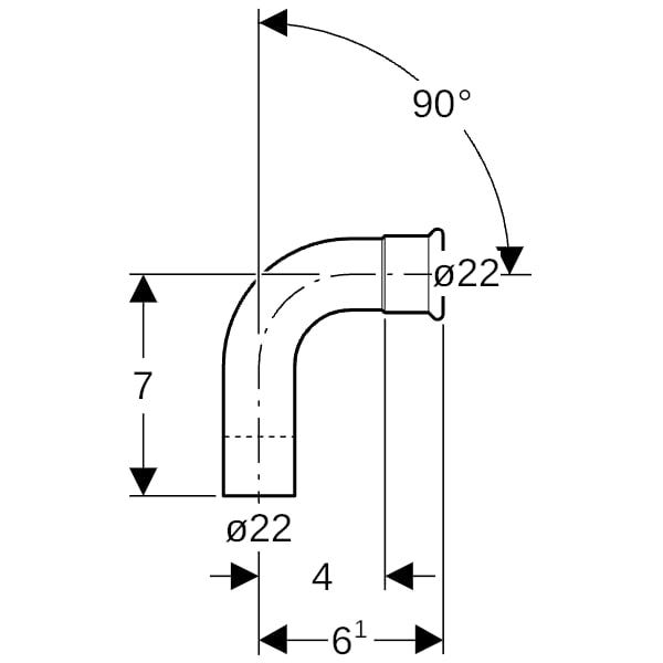 Geberit Mapress C-Stahl Bogen mit Einschubende: 90°