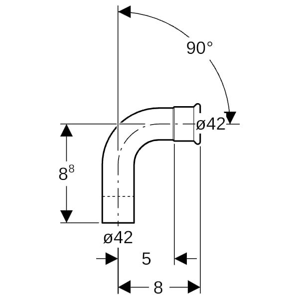 Geberit Mapress C-Stahl Bogen mit Einschubende: 90°