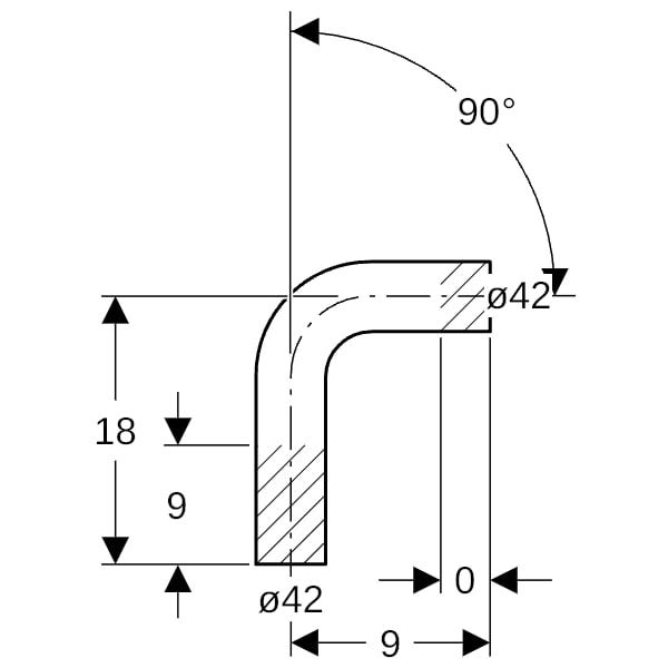 Geberit Mapress Edelstahl Passbogen: 90°