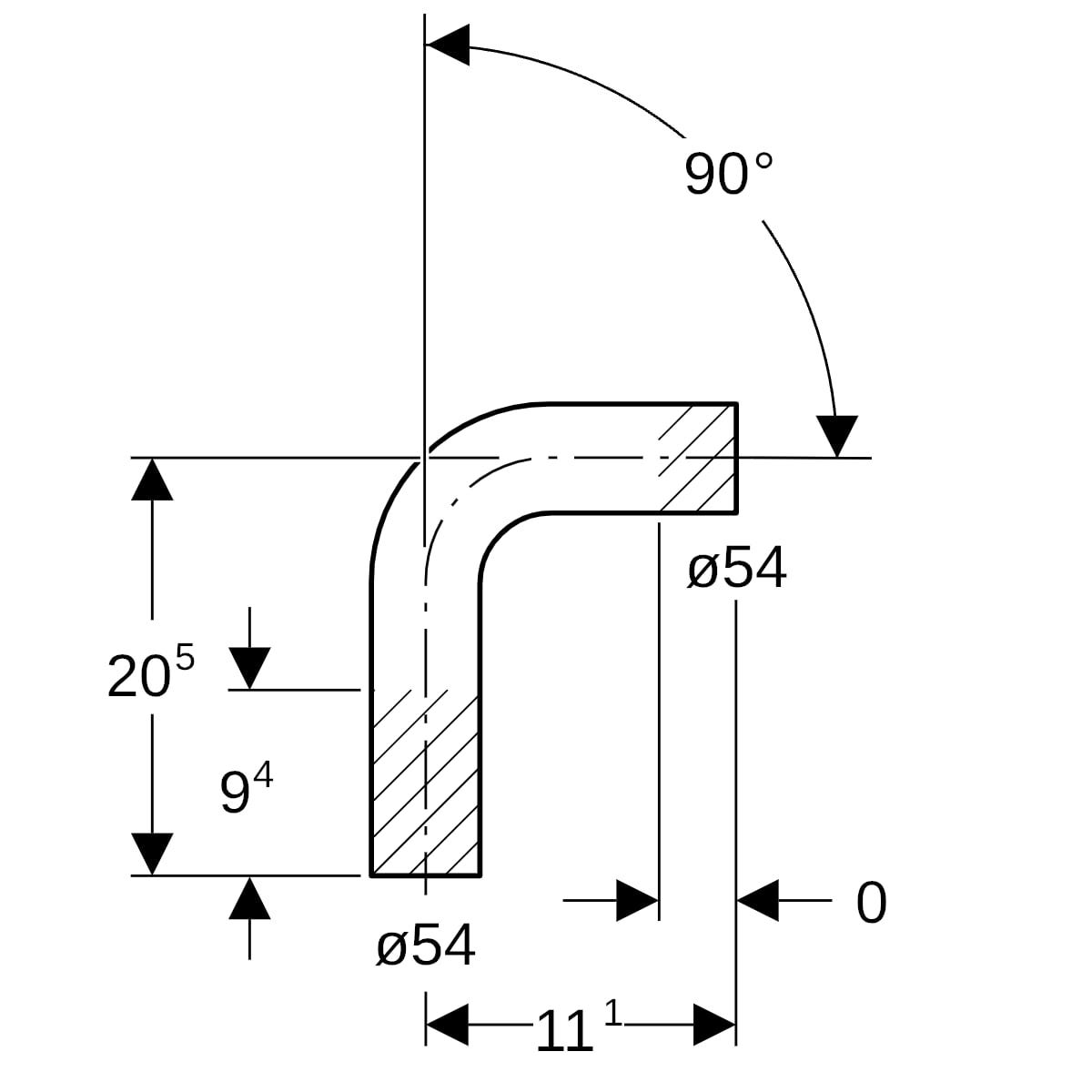 Geberit Mapress Edelstahl Passbogen: 90°