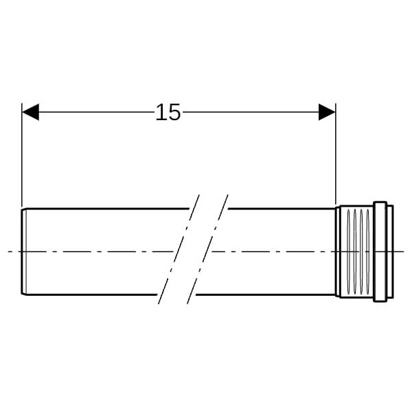 Geberit Silent-PP Rohr mit Muffe: d=50mm, L=15cm