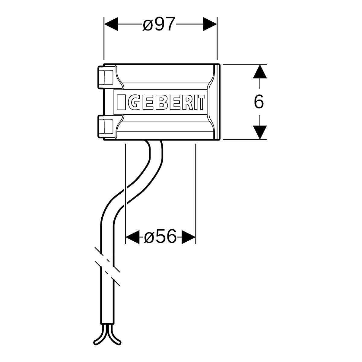 Geberit Pluvia Heizung 230 V / 8 W: d=56mm