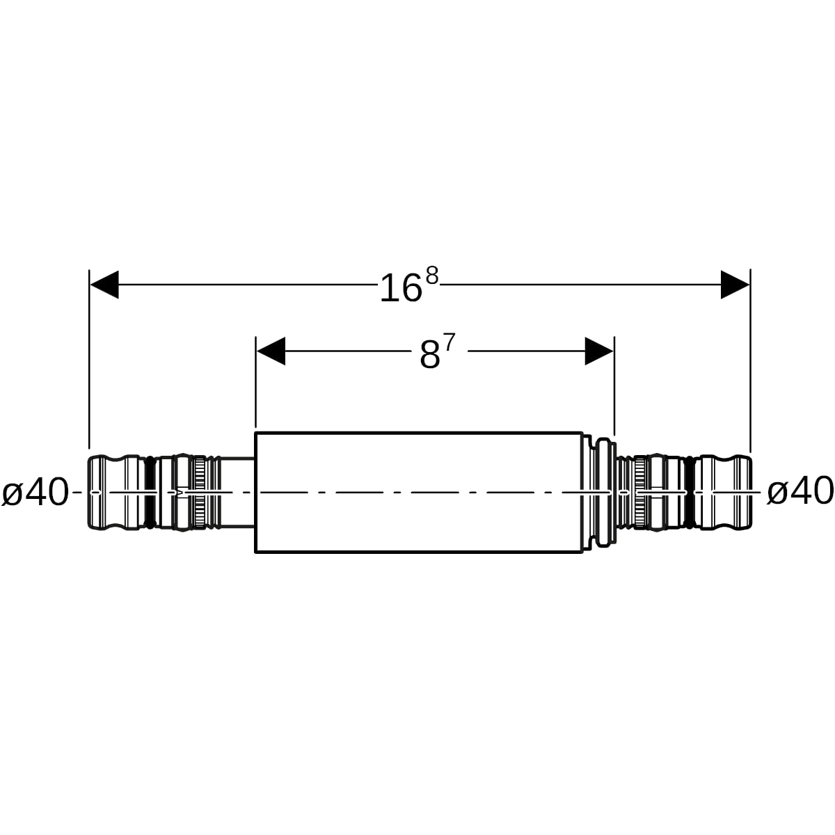 Geberit Mepla Langkupplung CC499K