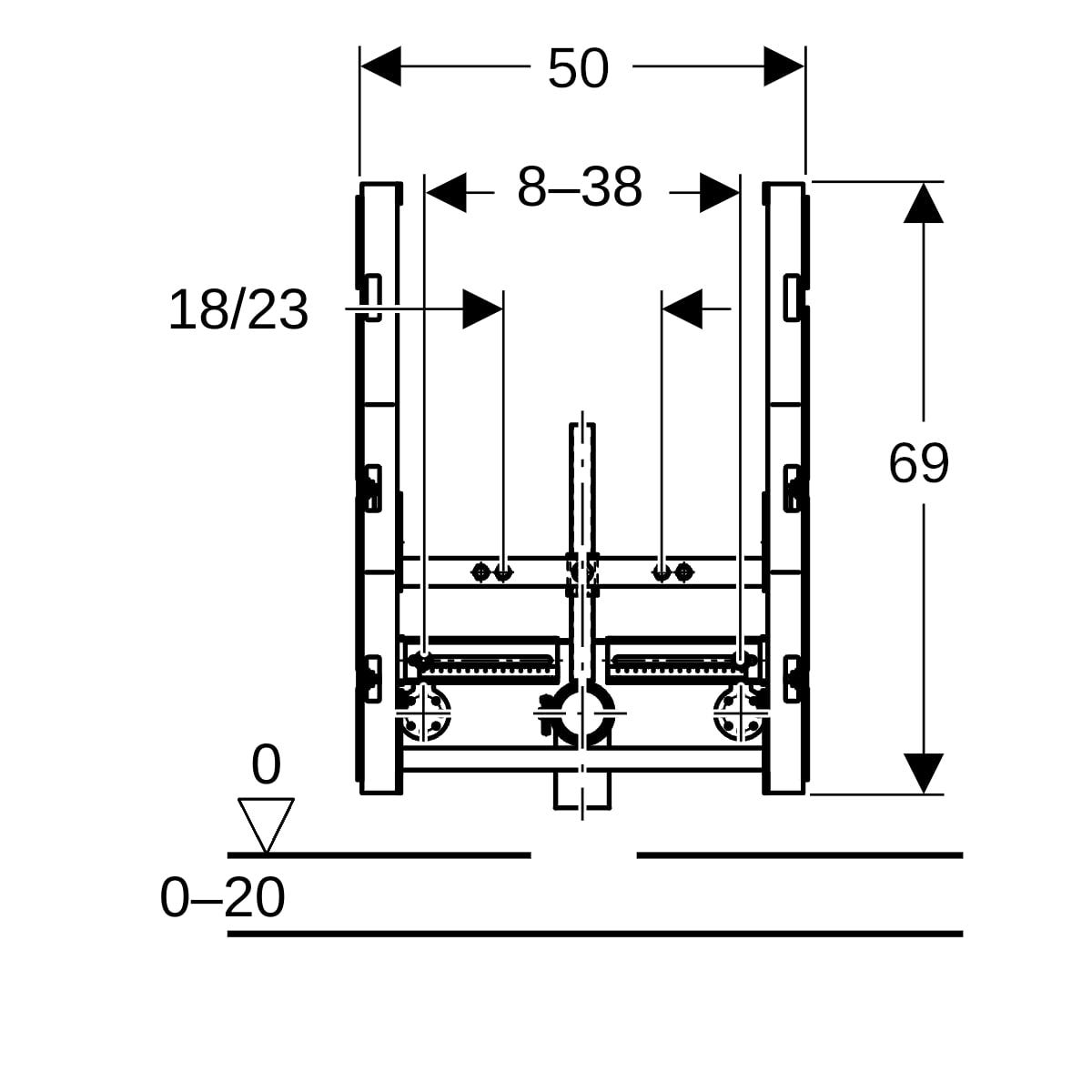 Geberit GIS Element für Bidet, universell