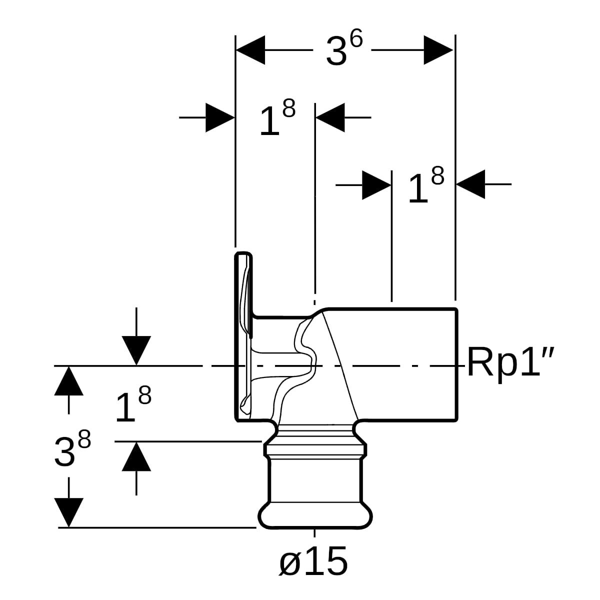 Geberit Mapress Kupfer Anschlusswinkel 90°: CC499K