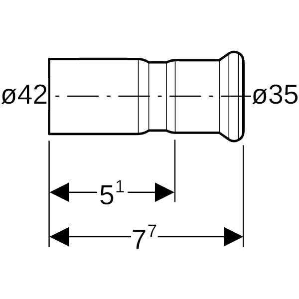 MAPRESS Edelstahl G Pressfitting Reduzier-Stück (Gas), gerade, Anschluss Pressmuffe zu Schiebeende